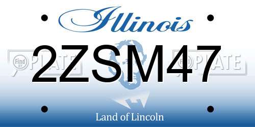 2ZSM47 Illinois License Plate