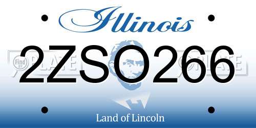 2ZSO266 Illinois License Plate