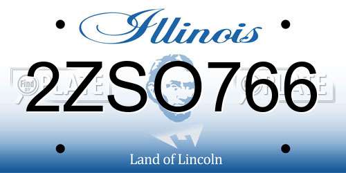 2ZSO766 Illinois License Plate