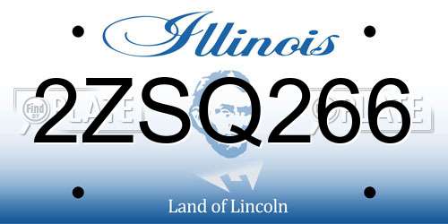 2ZSQ266 Illinois License Plate