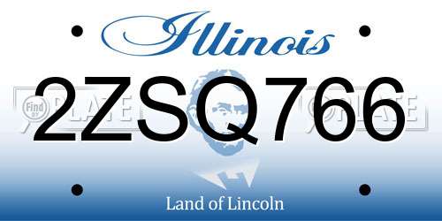 2ZSQ766 Illinois License Plate