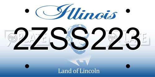 2ZSS223 Illinois License Plate