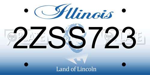 2ZSS723 Illinois License Plate