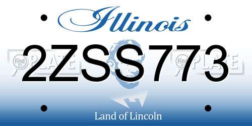 2ZSS773 Illinois License Plate