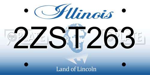 2ZST263 Illinois License Plate