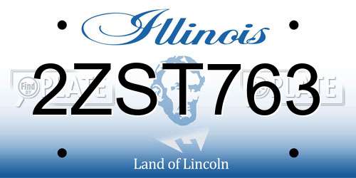 2ZST763 Illinois License Plate