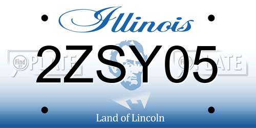 2ZSY05 Illinois License Plate