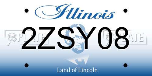 2ZSY08 Illinois License Plate