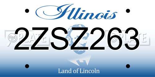 2ZSZ263 Illinois License Plate