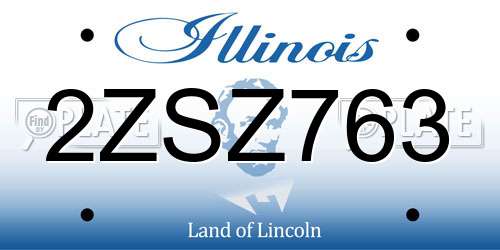 2ZSZ763 Illinois License Plate