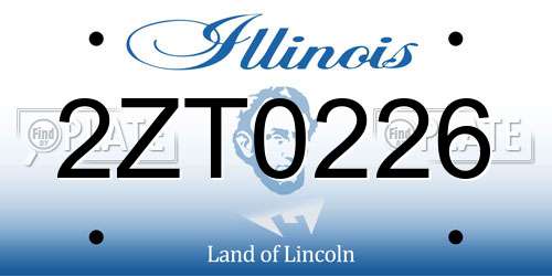 2ZT0226 Illinois License Plate