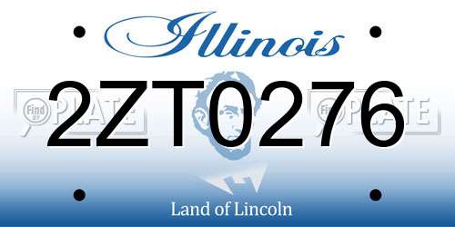 2ZT0276 Illinois License Plate