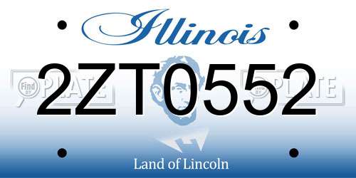 2ZT0552 Illinois License Plate