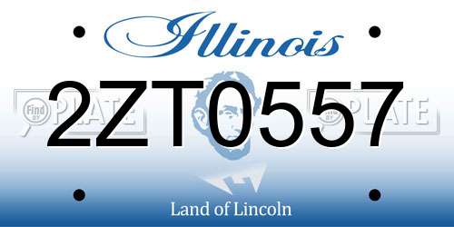 2ZT0557 Illinois License Plate