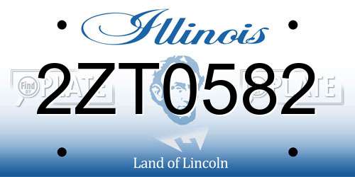 2ZT0582 Illinois License Plate