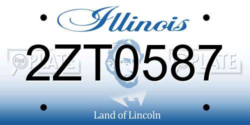 2ZT0587 Illinois License Plate