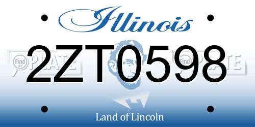 2ZT0598 Illinois License Plate