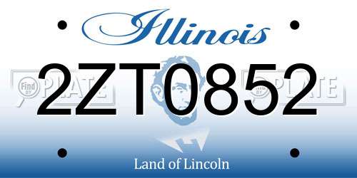 2ZT0852 Illinois License Plate