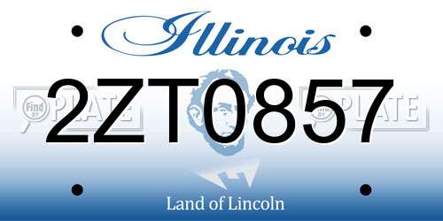 2ZT0857 Illinois License Plate