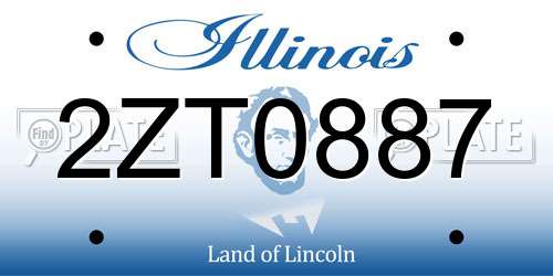2ZT0887 Illinois License Plate