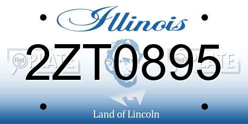 2ZT0895 Illinois License Plate