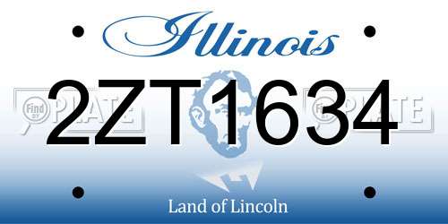 2ZT1634 Illinois License Plate