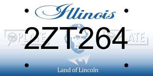 2ZT264 Illinois License Plate