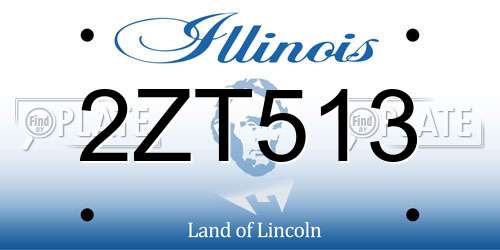 2ZT513 Illinois License Plate