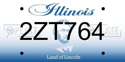 2ZT764 Illinois License Plate