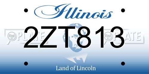 2ZT813 Illinois License Plate