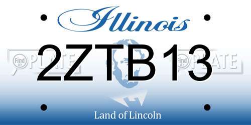 2ZTB13 Illinois License Plate