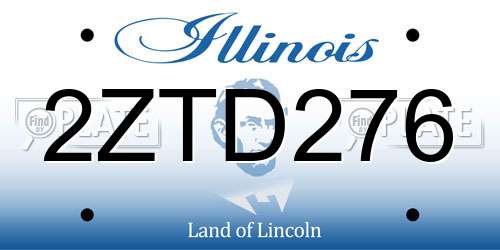 2ZTD276 Illinois License Plate