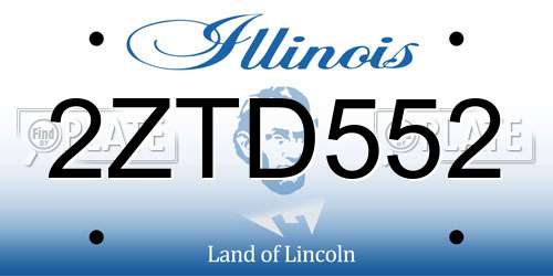 2ZTD552 Illinois License Plate