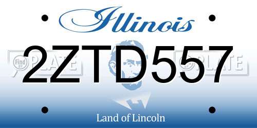 2ZTD557 Illinois License Plate