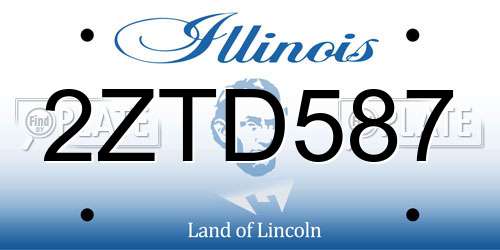 2ZTD587 Illinois License Plate