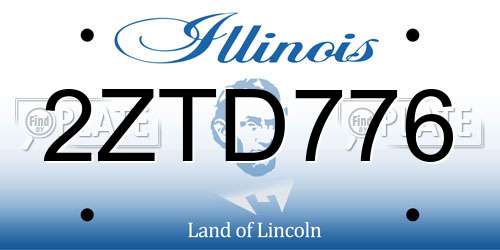 2ZTD776 Illinois License Plate