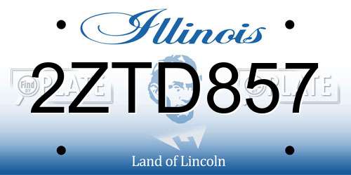 2ZTD857 Illinois License Plate