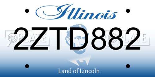 2ZTD882 Illinois License Plate