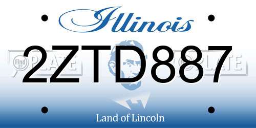 2ZTD887 Illinois License Plate