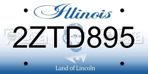 2ZTD895 Illinois License Plate