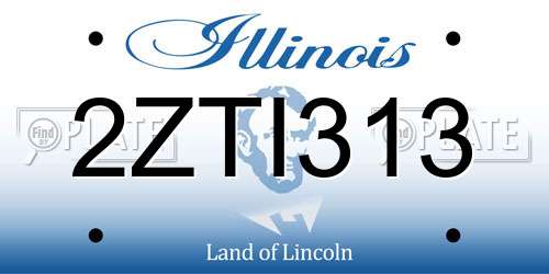 2ZTI313 Illinois License Plate