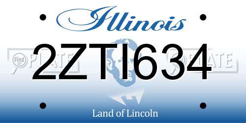 2ZTI634 Illinois License Plate