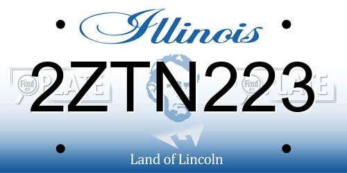 2ZTN223 Illinois License Plate