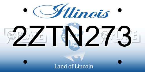 2ZTN273 Illinois License Plate