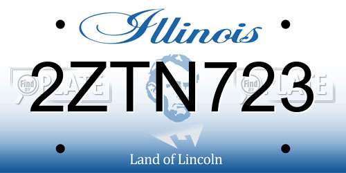 2ZTN723 Illinois License Plate