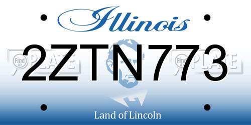 2ZTN773 Illinois License Plate