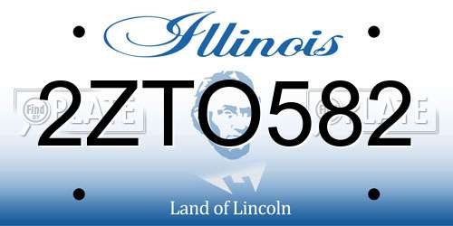 2ZTO582 Illinois License Plate