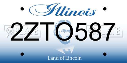 2ZTO587 Illinois License Plate