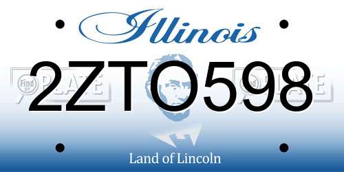 2ZTO598 Illinois License Plate