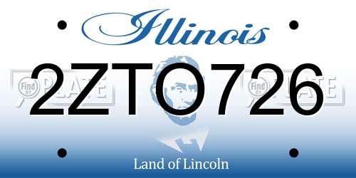 2ZTO726 Illinois License Plate
